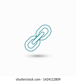 Chain, link icon vector. Link icon. Hyperlink chain symbol. Chain vector symbol. External Link icon isolated. Link Icon Flat Design