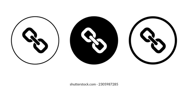 Chain link icon vector. Hyperlink symbol isolated on circle background