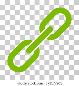 Chain Link icon. Vector illustration style is flat iconic symbol, eco green color, transparent background. Designed for web and software interfaces.