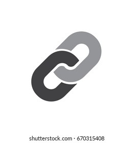 Chain link icon. Vector illustration.  Isolated on white background.