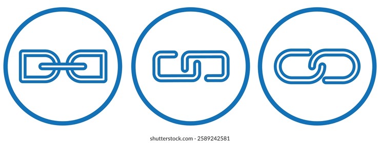 Chain, link icon vector isolated on circle background. vector illustration eps 888. link icon.