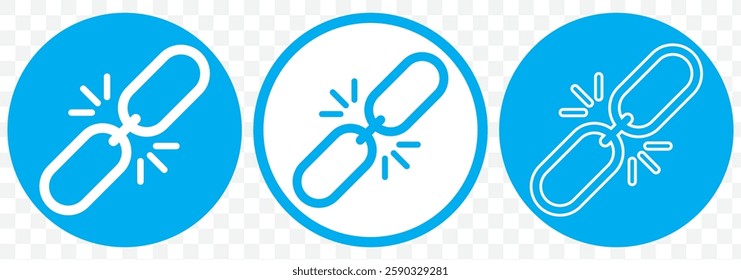 Chain, link icon vector isolated on circle background.  EPS 10.