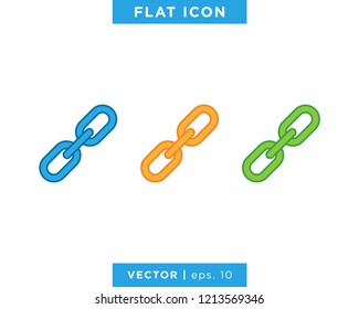Chain, Link Icon Vector Logo Design Template With Variant color.
