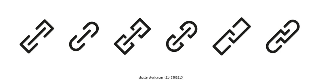 Chain link icon vector set design illustration. Internet website URL symbol.