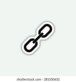 chain link icon - vector sticker