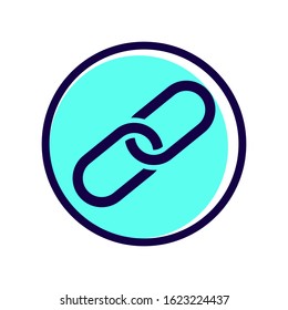 Chain link icon vector symbol on white background