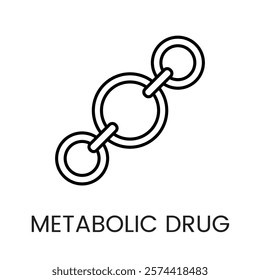 A chain link icon in vector, symbolizing biochemical bonds or drug synthesis, with an editable stroke.