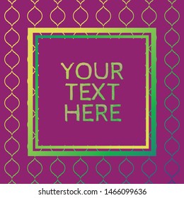 chain link inspired pattern design in purple, green and yellow