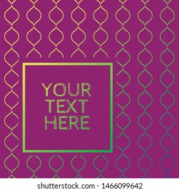 chain link inspired pattern design in purple, green and yellow