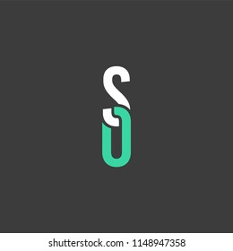 Chain link letters s, o logo design connection on dark background