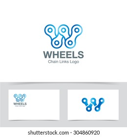 Chain link logo template with letter W. Corporate branding identity