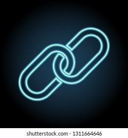Chain, link neon icon. Simple thin line, outline vector of web, minimalistic icons for UI and UX, website or mobile application