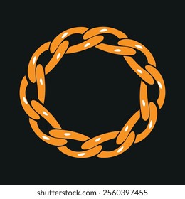 Chain link ring. Decorative circle frame.