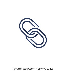 Chain link segment outline icon isolated on white background. Connection and linking concept. Chained element for web site or mobile app design.