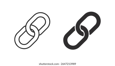 A chain link set with a white background