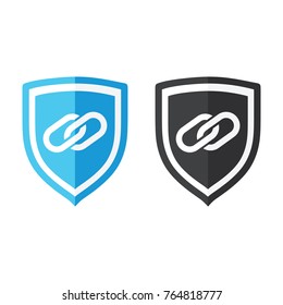 chain link and  shield  vector icon.hain icon. Internet web hyperlink symbol