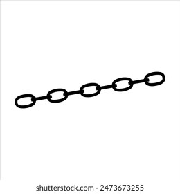 Chain link silhouette isolated on white background. Chain icon vector illustration design.