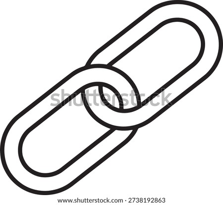 Chain link symbol attach link interface simple outline icon.