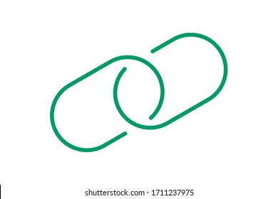 Chain Link Symbol Green For Icon, Simple Hyperlink Link Chain With Line Thin Style, Icon Link Chain For Data Ux Ui Website Or Mobile Application, Chain Joined Symbol For Element Signal Network, Vector