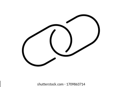 Chain Link Symbol For Icon, Simple Hyperlink Link Chain With Line Thin Style, Icon Link Chain For Data Ux Ui Website Or Mobile Application, Chain Joined Symbol For Element Signal Network, Vector