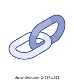 Chain link vector design in modern and trendy isometric style, easy to use