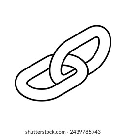 Diseño vectorial de eslabón de cadena en estilo isométrico moderno y de moda, fácil de usar
