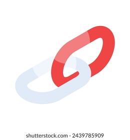 Chain link vector design in modern and trendy isometric style, easy to use