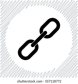 Chain link vector icon - black  illustration