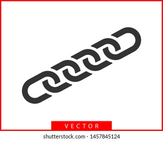 Chain link vector icon. Chainlet element flat design. Concept connection symbol isolated on white background