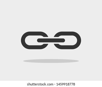 Chain link vector icon. Chainlet element flat design. Concept connection symbol isolated on white background
