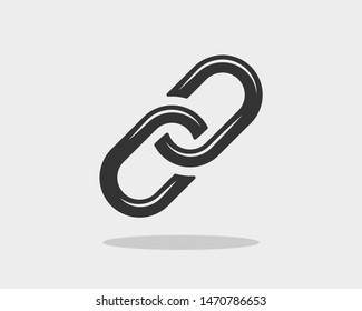 Chain link vector icon. Chainlet element flat design. Concept connection symbol isolated on white background