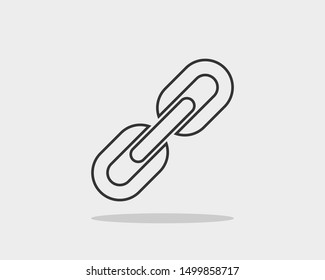 Chain link vector icon. Chainlet element flat design. Concept connection symbol isolated on white background