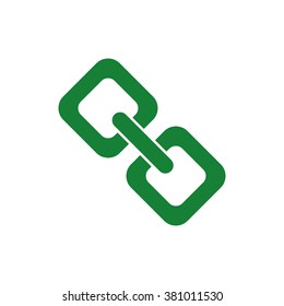 Chain link. Vector icon green
