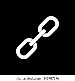chain link vector icon isolated on black