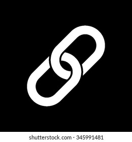 chain link vector icon isolated on black