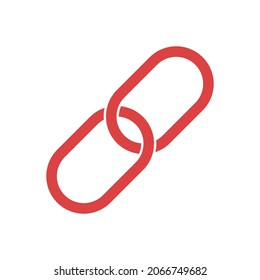 Chain link vector icon. Red symbol