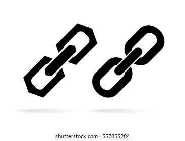 Chain link vector icon set on white background. Chain link vector eps sign.