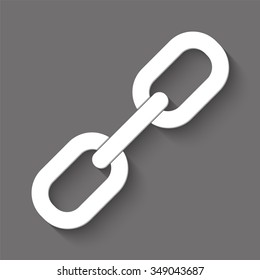 chain link vector icon with shadow