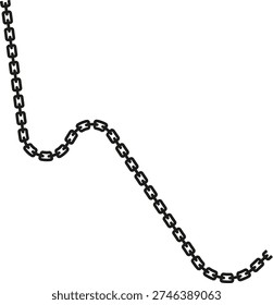 Chain links creating a path with abrupt, angular directional changes.