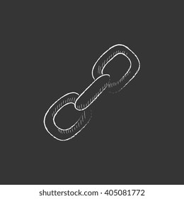 Enlaces de cadena. Dibujado en un icono de tiza.