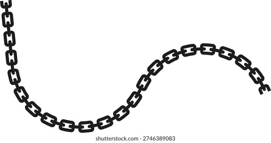 Chain links forming an irregular path with abrupt directional changes at varying angles.