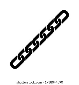  Icono gráfico de enlaces de cadena. La cadena enlaza el signo simple aislado en el fondo blanco. Ilustración del vector
