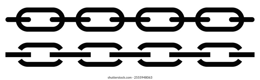 Chain links icon in bold outline, simple vector design. Editable stroke.