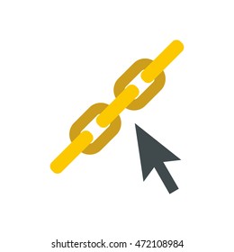 Chain links icon in flat style on a white background