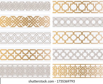 Chain links in islamic pattern. Vector oriental traditional ornament
