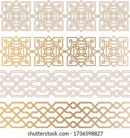 Chain links in islamic pattern. Vector oriental traditional ornament
