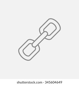 Chain Links Line Icon For Web, Mobile And Infographics. Vector Dark Grey Icon Isolated On Light Grey Background.