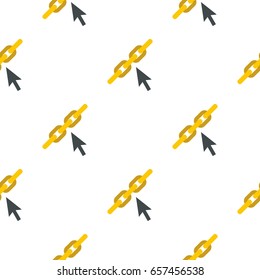 Chain links pattern seamless background in flat style repeat vector illustration