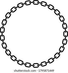 Chain Links in a Perfect Circle Isolated Vector Illustration