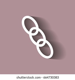 Chain, chain links. Vector icon with shadow